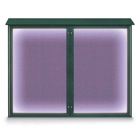 United Visual Products Double Door Enclosed Indoor Letterboard UV1127-WHITE-GREYVL